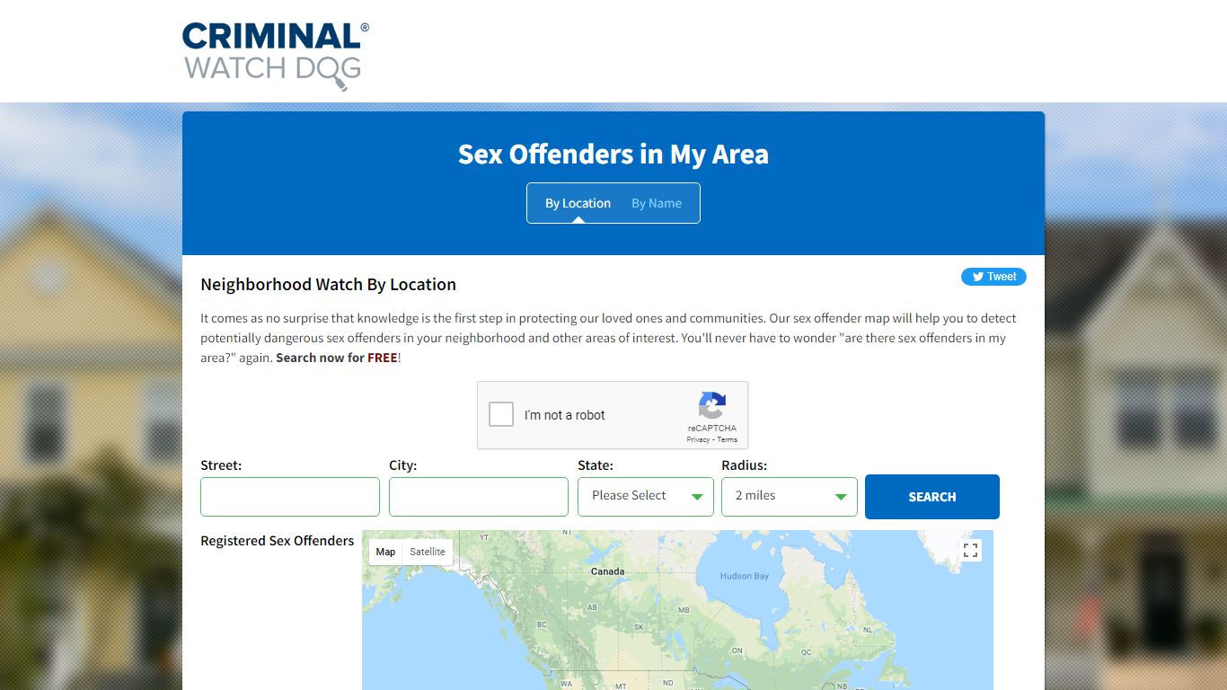 Neighborhood Watch Sex Offender Map | CriminalWatchDog