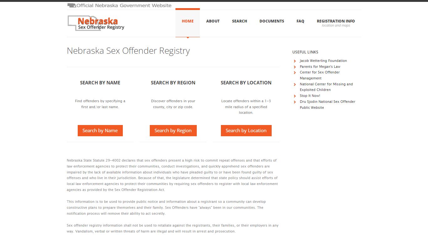 Nebraska Sex Offender Registry