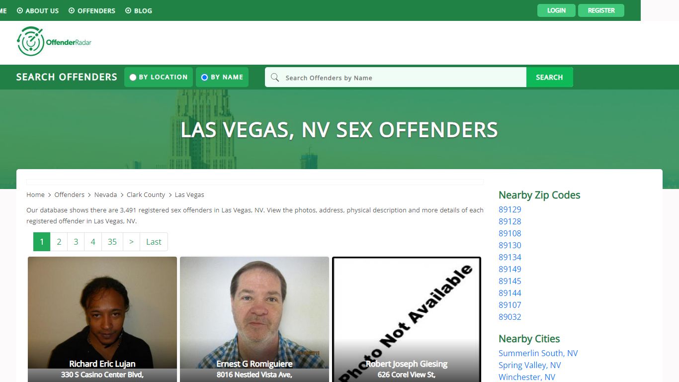 Las Vegas, NV Sex Offenders Registry and database at Offender Radar